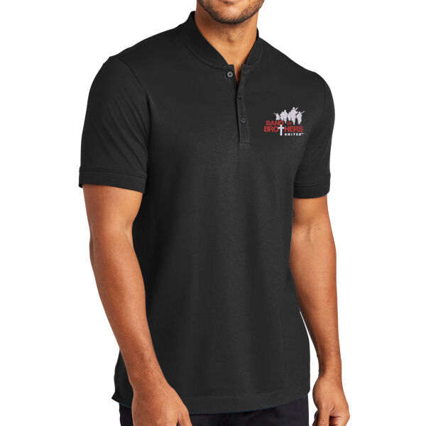 Band Of Brothers Embroidered - Stretch Pique Henley Thumbnail